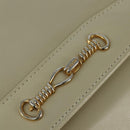 CELINE Shoulder Bag Leather Beige Gold Auth 147891-18