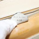 CELINE Shoulder Bag Leather Beige Gold Auth 147891-12