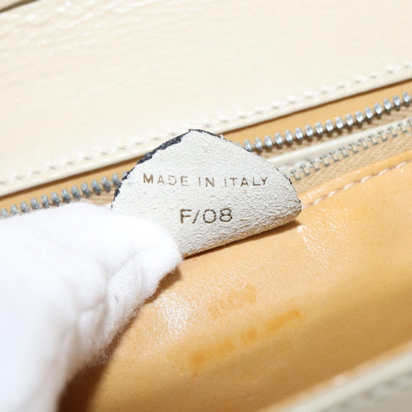 CELINE Shoulder Bag Leather Beige Gold Auth 147891