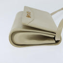 CELINE Shoulder Bag Leather Beige Gold Auth 147891-4