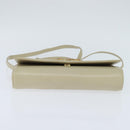 CELINE Shoulder Bag Leather Beige Gold Auth 147891-5