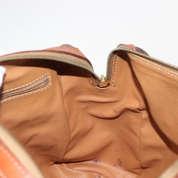 CELINE Macadam Canvas Hand Bag PVC Brown Gold Auth 147895