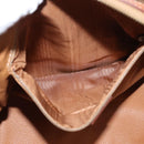 CELINE Macadam Canvas Hand Bag PVC Brown Gold Auth 147895-20