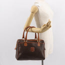 CELINE Macadam Canvas Hand Bag PVC Brown Gold Auth 147895-22