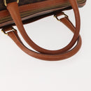 CELINE Macadam Canvas Hand Bag PVC Brown Gold Auth 147895-7