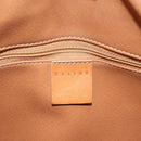 CELINE Macadam Canvas Hand Bag PVC Brown Gold Auth 147897-15