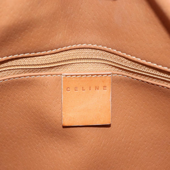 CELINE Macadam Canvas Hand Bag PVC Brown Gold Auth 147897