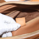 CELINE Macadam Canvas Hand Bag PVC Brown Gold Auth 147897-21