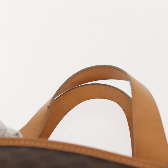 CELINE Macadam Canvas Hand Bag PVC Brown Gold Auth 147897