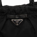 PRADA Hand Bag Nylon Black Silver Auth 147899-15