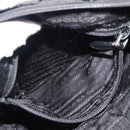 PRADA Hand Bag Nylon Black Silver Auth 147899-21