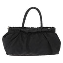 PRADA Hand Bag Nylon Black Silver Auth 147899-3
