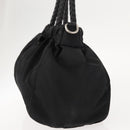 PRADA Hand Bag Nylon Black Silver Auth 147899-4