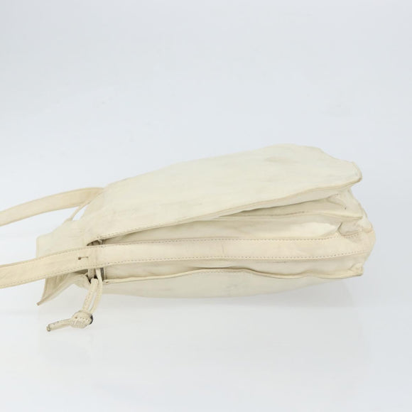 LOEWE Anagram Shoulder Bag Leather White Auth 147902