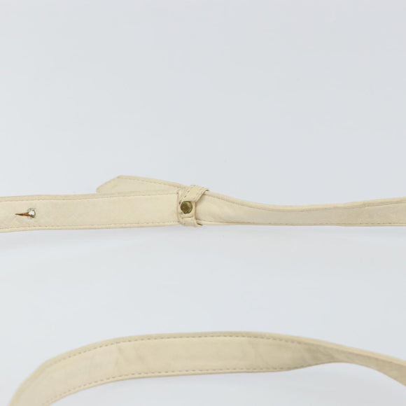 LOEWE Anagram Shoulder Bag Leather White Auth 147902