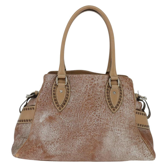FENDI Etnico Hand Bag Leather Pink Auth 147903