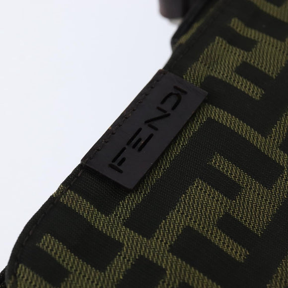 FENDI Zucca Canvas Shoulder Bag Brown Black Auth 147906