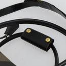 FENDI Pecan Canvas Boston Bag PVC 2way Black Brown gold Auth 147908-9