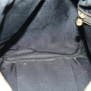 FENDI Pecan Canvas Boston Bag PVC 2way Black Brown gold Auth 147908-23