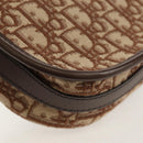 Christian Dior Trotter Canvas Bobby Shoulder Bag Brown Gold Auth 147910M-18
