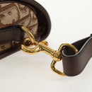 Christian Dior Trotter Canvas Bobby Shoulder Bag Brown Gold Auth 147910M-20