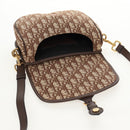 Christian Dior Trotter Canvas Bobby Shoulder Bag Brown Gold Auth 147910M-22