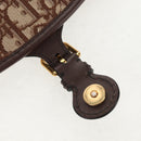 Christian Dior Trotter Canvas Bobby Shoulder Bag Brown Gold Auth 147910M-10