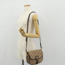 Christian Dior Trotter Canvas Bobby Shoulder Bag Brown Gold Auth 147910M-27