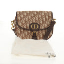 Christian Dior Trotter Canvas Bobby Shoulder Bag Brown Gold Auth 147910M-13