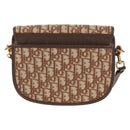 Christian Dior Trotter Canvas Bobby Shoulder Bag Brown Gold Auth 147910M-3