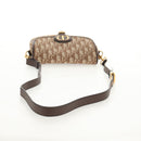 Christian Dior Trotter Canvas Bobby Shoulder Bag Brown Gold Auth 147910M-8