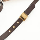 Christian Dior Trotter Canvas Bobby Shoulder Bag Brown Gold Auth 147910M-9