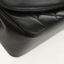 CHANEL Matelasse Chain Diana Shoulder Bag Lamb Skin Black Gold CC Auth 147913V-9