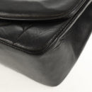 CHANEL Matelasse Chain Diana Shoulder Bag Lamb Skin Black Gold CC Auth 147913V-16