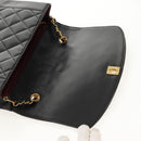 CHANEL Matelasse Chain Diana Shoulder Bag Lamb Skin Black Gold CC Auth 147913V-20