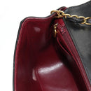 CHANEL Matelasse Chain Diana Shoulder Bag Lamb Skin Black Gold CC Auth 147913V-24