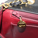 CHANEL Matelasse Chain Diana Shoulder Bag Lamb Skin Black Gold CC Auth 147913V-25