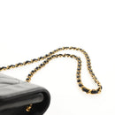 CHANEL Matelasse Chain Diana Shoulder Bag Lamb Skin Black Gold CC Auth 147913V-15