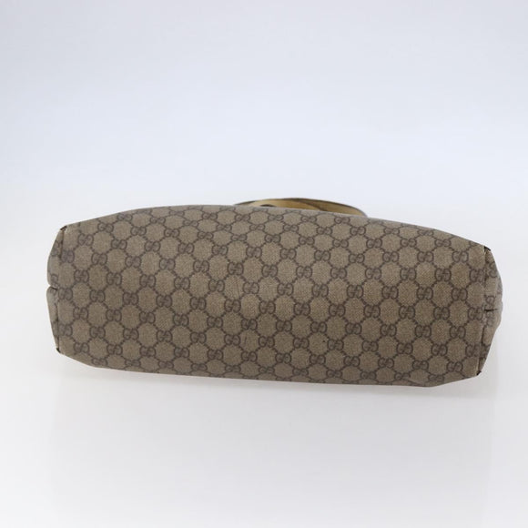 GUCCI GG Supreme Tote Bag PVC Beige Silver 211137 Auth 147938