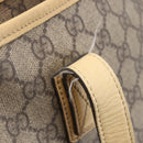 GUCCI GG Supreme Tote Bag PVC Beige Silver 211137 Auth 147938-10