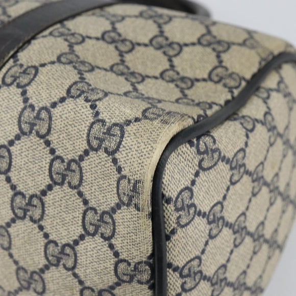 GUCCI GG Supreme Sherry Line Boston Bag PVC Navy Gold 012 3842 33 39 Auth 147940