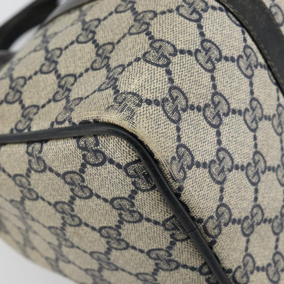 GUCCI GG Supreme Sherry Line Boston Bag PVC Navy Gold 012 3842 33 39 Auth 147940