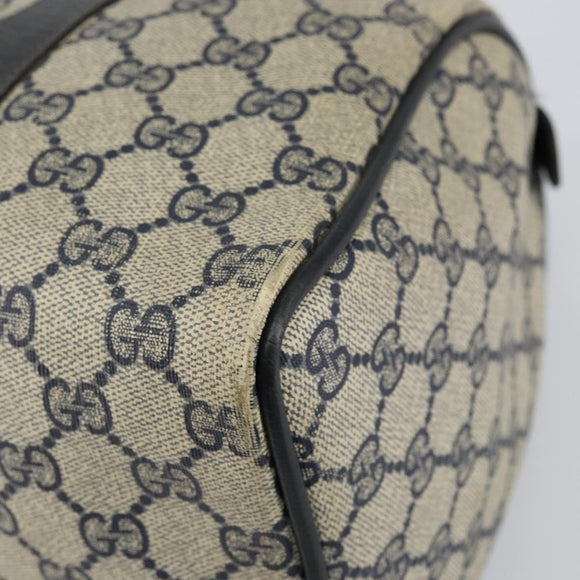 GUCCI GG Supreme Sherry Line Boston Bag PVC Navy Gold 012 3842 33 39 Auth 147940