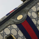 GUCCI GG Supreme Sherry Line Boston Bag PVC Navy Gold 012 3842 33 39 Auth 147940-18