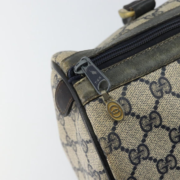 GUCCI GG Supreme Sherry Line Boston Bag PVC Navy Gold 012 3842 33 39 Auth 147940