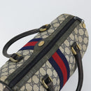 GUCCI GG Supreme Sherry Line Boston Bag PVC Navy Gold 012 3842 33 39 Auth 147940-6