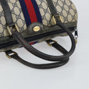 GUCCI GG Supreme Sherry Line Boston Bag PVC Navy Gold 012 3842 33 39 Auth 147940-7