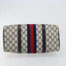 GUCCI GG Supreme Sherry Line Boston Bag PVC Navy Gold 012 3842 33 39 Auth 147940-5