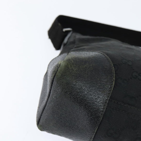 GUCCI GG Canvas Shoulder Bag Black Silver 114273 Auth 147943