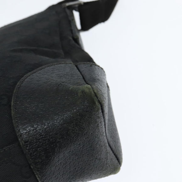 GUCCI GG Canvas Shoulder Bag Black Silver 114273 Auth 147943